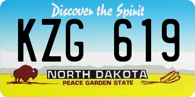 ND license plate KZG619