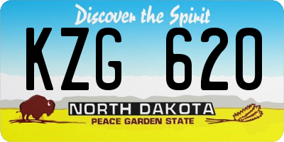 ND license plate KZG620