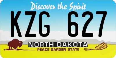 ND license plate KZG627