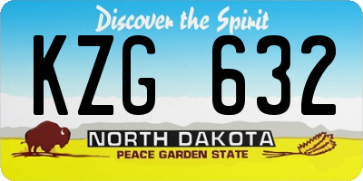 ND license plate KZG632