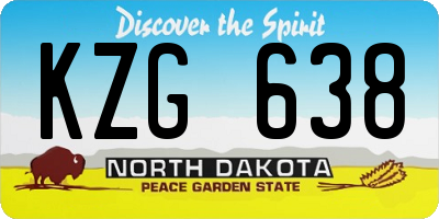 ND license plate KZG638
