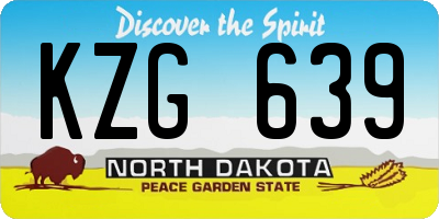 ND license plate KZG639