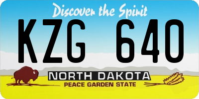 ND license plate KZG640