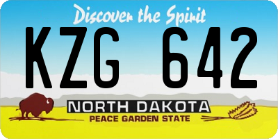 ND license plate KZG642