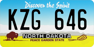 ND license plate KZG646