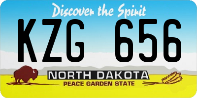 ND license plate KZG656