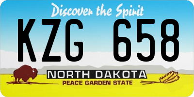 ND license plate KZG658