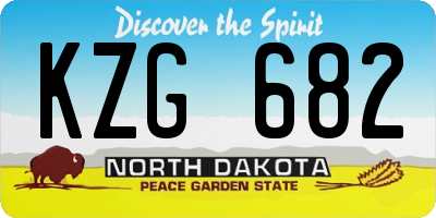ND license plate KZG682