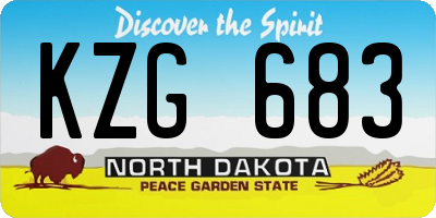 ND license plate KZG683