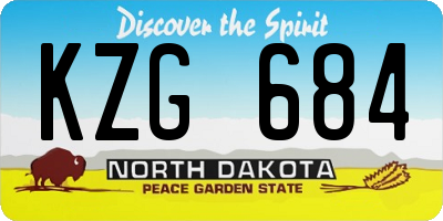 ND license plate KZG684