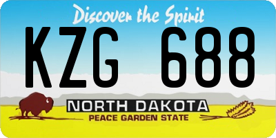 ND license plate KZG688