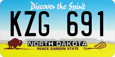 ND license plate KZG691