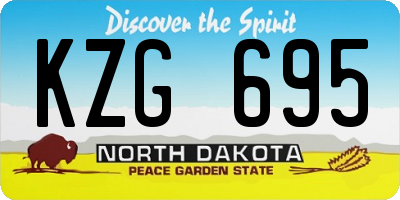 ND license plate KZG695