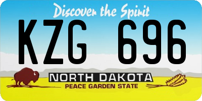 ND license plate KZG696