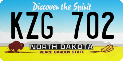 ND license plate KZG702