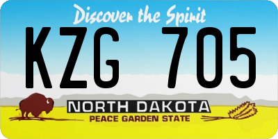ND license plate KZG705