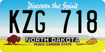 ND license plate KZG718