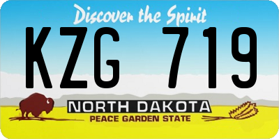 ND license plate KZG719