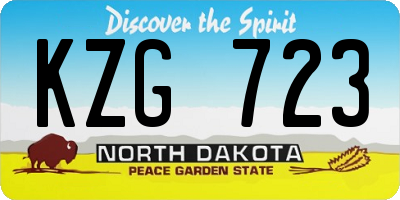 ND license plate KZG723