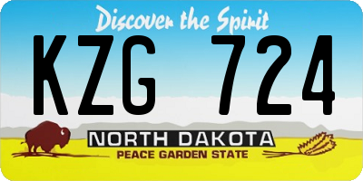 ND license plate KZG724