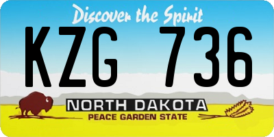 ND license plate KZG736