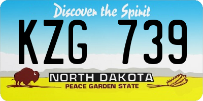 ND license plate KZG739