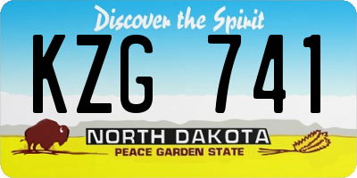 ND license plate KZG741