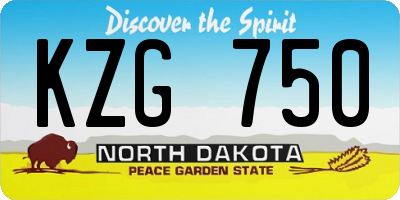 ND license plate KZG750