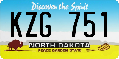 ND license plate KZG751