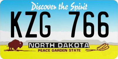 ND license plate KZG766