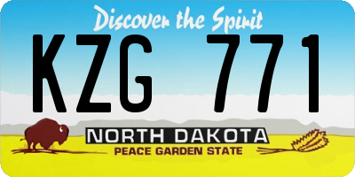 ND license plate KZG771