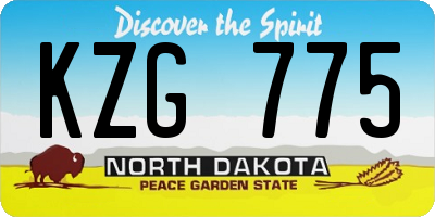 ND license plate KZG775