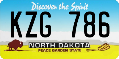 ND license plate KZG786