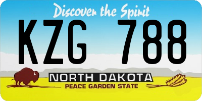 ND license plate KZG788