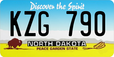 ND license plate KZG790