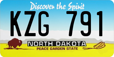 ND license plate KZG791