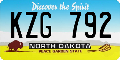 ND license plate KZG792