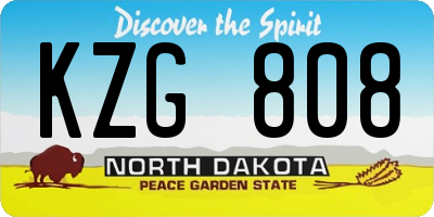 ND license plate KZG808