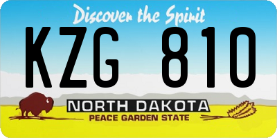 ND license plate KZG810
