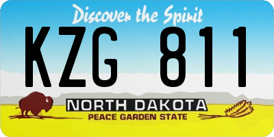 ND license plate KZG811