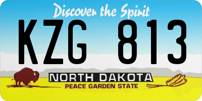 ND license plate KZG813