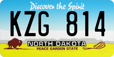 ND license plate KZG814