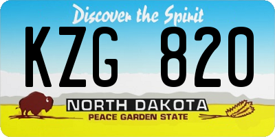 ND license plate KZG820