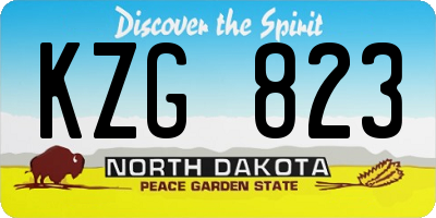 ND license plate KZG823