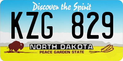 ND license plate KZG829