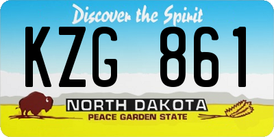 ND license plate KZG861