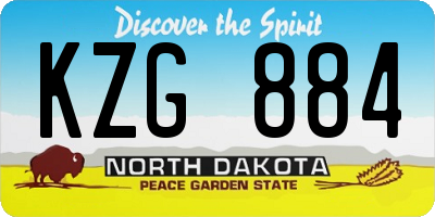 ND license plate KZG884