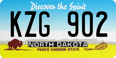 ND license plate KZG902