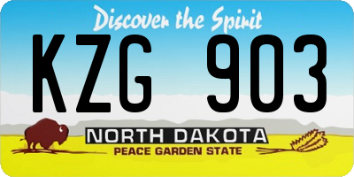 ND license plate KZG903
