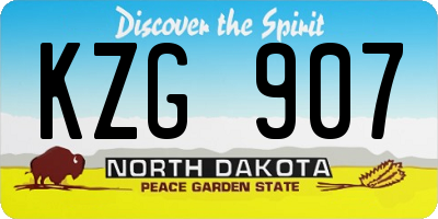 ND license plate KZG907
